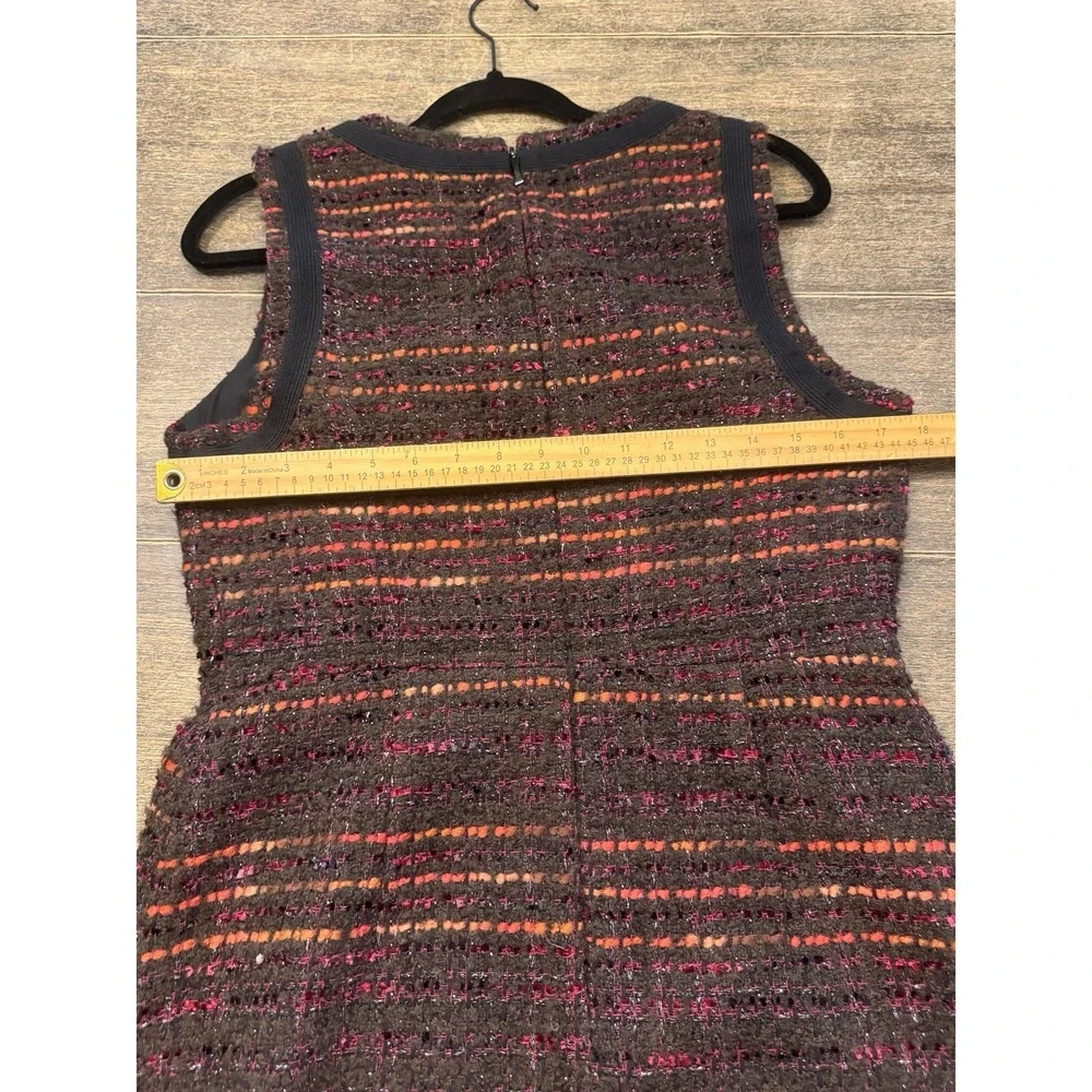 Kate Spade New York So Foxy metallic tweed sheath dress Size 10 Fringe Wool